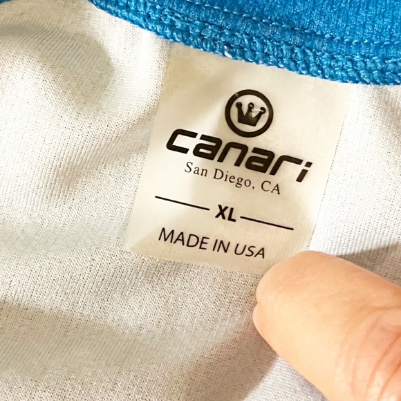 CANARI Men's Cycling Apparel blue & white full zip long sleeve cycling jersey XL - Picture 5 of 14